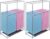 The Living Store Wasmand 2 Delig – 70x30x80 cm – Kleurgecodeerde Manden – IJzeren Frame en Hoogwaardige Stof