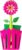 Vigar Flower Power Afwasborstel spoelset mand roze 6479