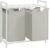 Wasmand 2 compartimenten, wasmand met plank, waskast, oxford stof verwijderbaar metalen frame, 2 x 46 l, 73 x 33 x 72 cm, wit