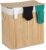 Wasmand 3 vakken wassorteerder – Wasmand 3 vakken met deksel – Wasmand met deksel – Wasverdeler – 62,0 x 62,5 x 42,5 cm – Natuur/Wit