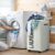 Wasmand met Wieltjes 74L Grote Inklapbare Wasmand met Wielen Opvouwbare Dunne Wasmand met Handvat Praktische Opbergboxvoor Slaapkamers en Wasruimte (Gebroken Wit