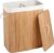 Wasmand van bamboe, wasverzamelaar met 2 compartimenten, XL 100, Opvouwbare Bamboe Wasmand, 40L x 60B x 30H