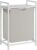 Wasmand, wasemmer met plank, waskast, oxford stof wasstas uitbreidbaar, verwijderbaar, metalen frame, 65 l, 50 x 33 x 72 cm, wit