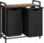 Wasmand, Wasverzamelaar, 2 Afneembare Zakken Van Oxford-Stof, Metalen Frame, 2 X 46 Liter, 73 X 33 X 72 Cm, Vintabruin-Zwart