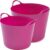 Whitefurze Flexibele emmers – 2x stuks – 14 liter en 26 liter – roze