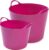 Whitefurze Flexibele emmers – 2x stuks – 14 liter en 39 liter – roze