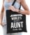 Worlds greatest AUNT cadeau tasje zwart voor dames – verjaardag / kado tas / katoenen shopper voor tantes