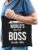 Worlds greatest BOSS cadeau tasje zwart voor heren – verjaardag / kado tas / katoenen shopper voor een baas / boss