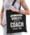 Worlds greatest COACH cadeau tasje zwart voor dames – verjaardag / kado tas / katoenen shopper voor mental / sport / coaches